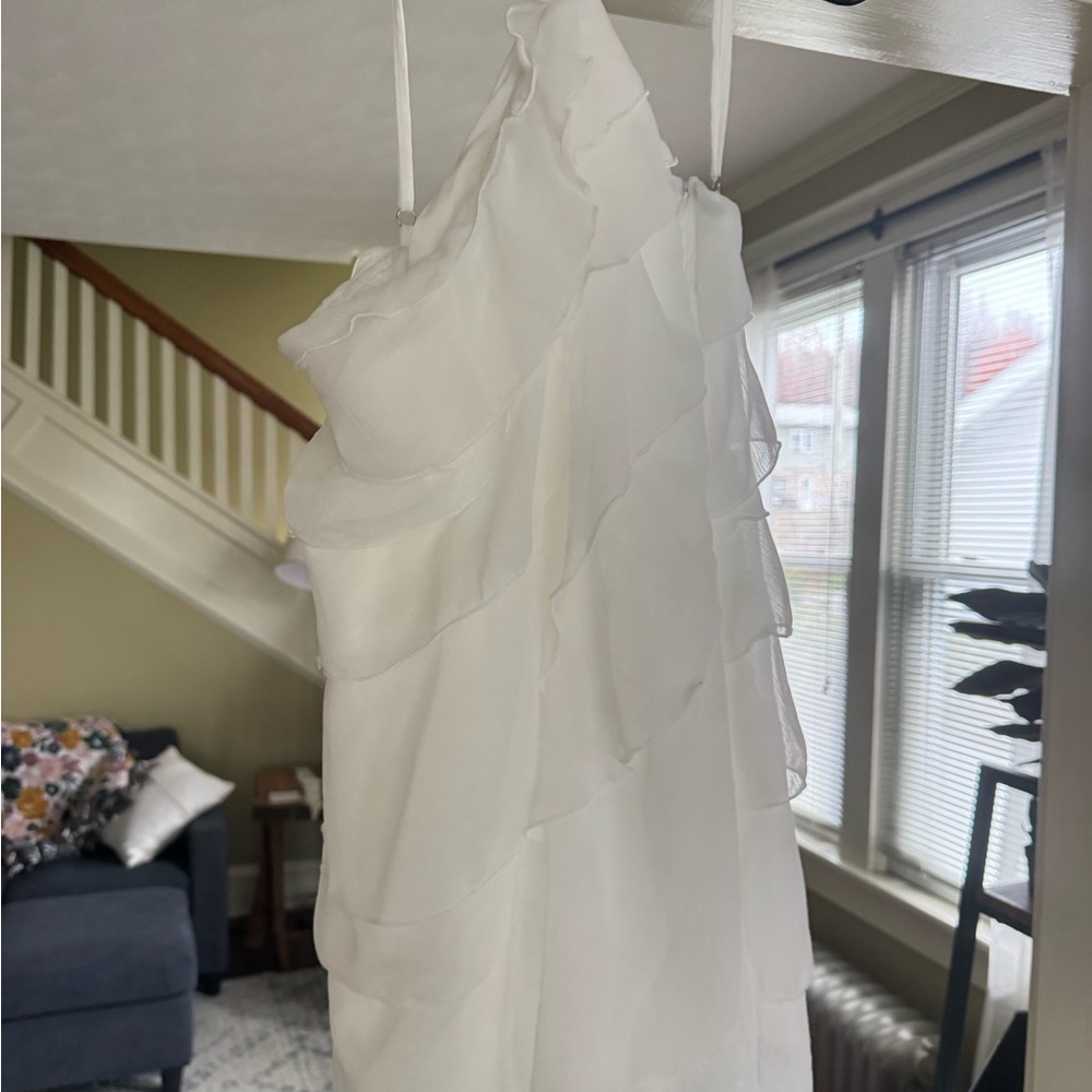 SHEIN White Ruffled Mini Dress